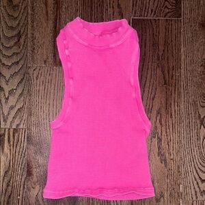 High Neck Pink Sleeveless workout top